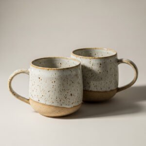 Speckled Stoneware Mug Pair